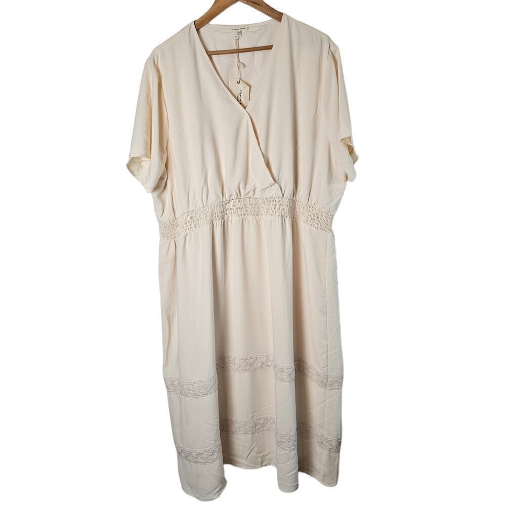 Tea N Rose Dress Womens Size 3X Cream Layered Fairy Cottagecore Lace Coquette